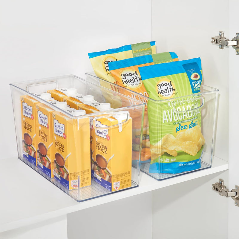 iDesign Plastic Storage Bin with Handles for Household Storage - Set of 2 - Clear - Made in USA