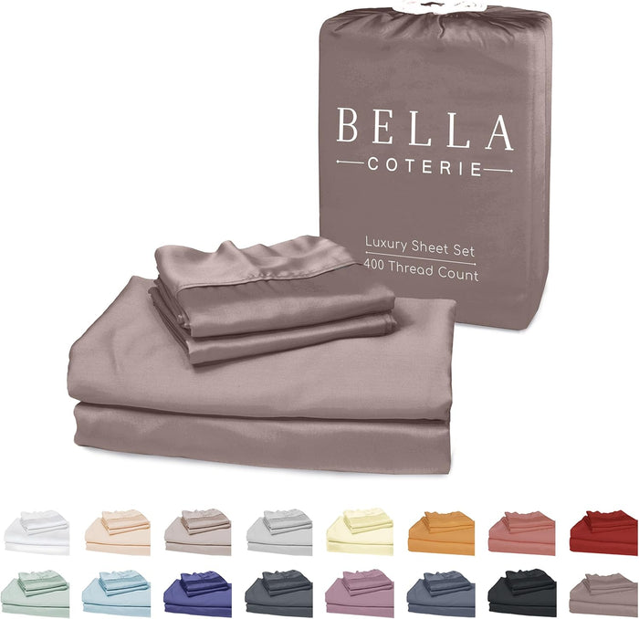 Bella Coterie Luxury Bamboo Viscose Split King Size Sheet Set | 2 Fitted Sheets for Sleep Number & Adjustable Beds | 100% Organically Grown | Cooling & Ultra Soft | 18” Deep Pocket [Sea Glass]