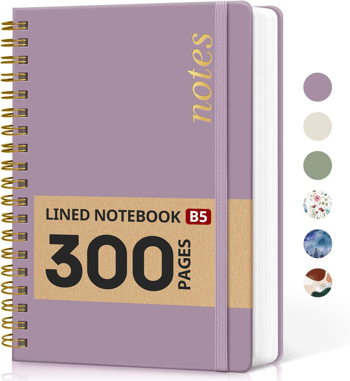 Lined Spiral Notebook Journal for Work, 300 Pages Thick B5 (7.1"x10") College Ruled Journal for Women & Writing, Hardcover Notebook for Note Taking, Perfect for Office Home School Supplies, Green