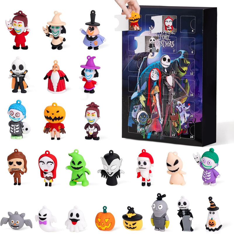 Halloween Advent Calendar 2025,Advent Calendar,with 24 Collectible for Kids Adult Teens,Halloween Countdown Calendar,Ornaments Decorations Gifts