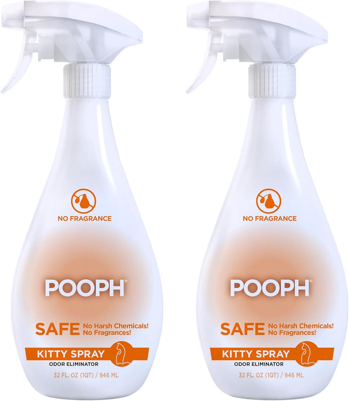 POOPH® Kitty Odor Eliminator – 32 fl oz Bottle – Proprietary Odor-Elimination Technology Works On-Contact – Cat Trees, Toys, Furniture, Bedding – NO Fragrances, NO Harsh Chemicals, Safe & Non-Toxic