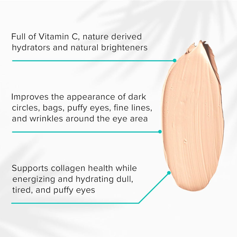 ClarityRx C-Results Natural Plant-Based Vitamin C Eye Cream for Dark Circles, Eye Bags, Puffiness & Wrinkles (0.5 oz)