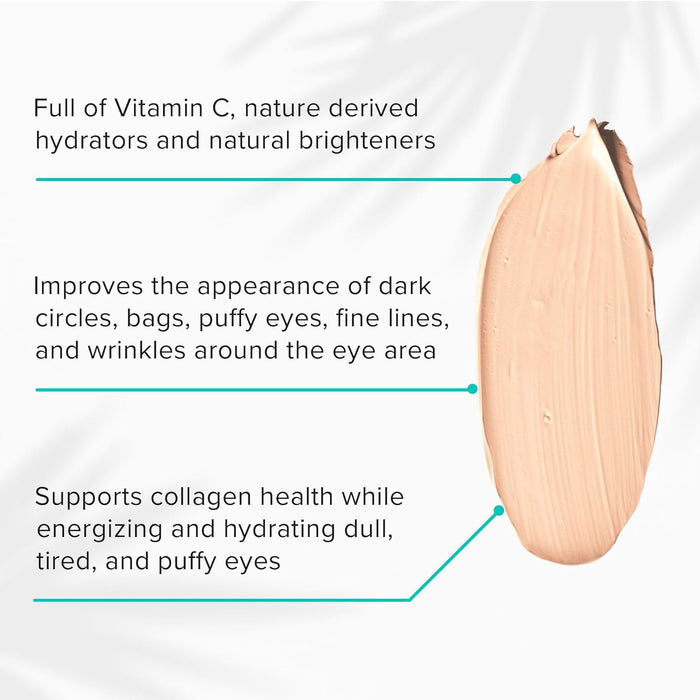 ClarityRx C-Results Natural Plant-Based Vitamin C Eye Cream for Dark Circles, Eye Bags, Puffiness & Wrinkles (0.5 oz)