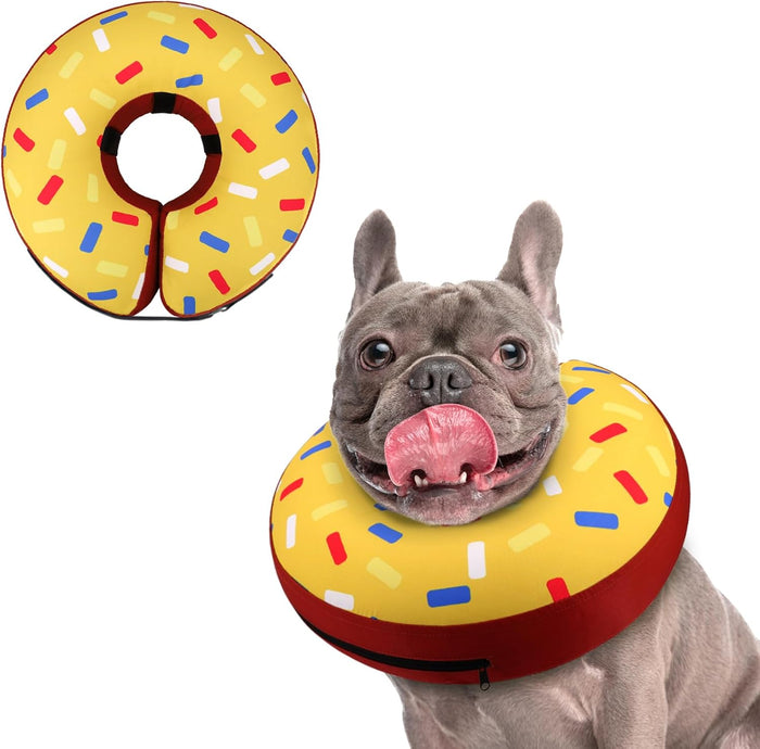 Supet Inflatable Dog Cone Collar Alternative After Surgery, Doggie Neck Donut Collar Recovery ECollar, Soft Dog Cone for Small Medium Large Dogs