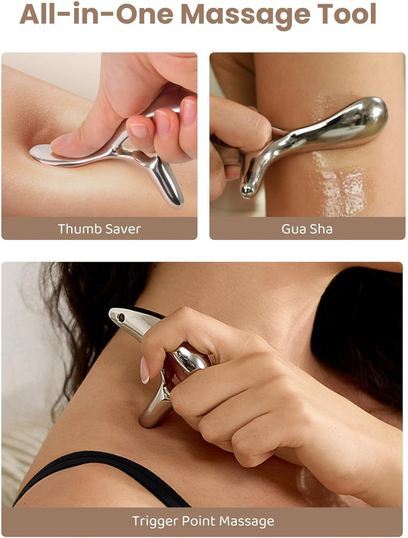 lifechill Trigger Point Massage Tool for Deep Tissue Massage & Gua Sha, Muscle Scraper Tool for Full Body Pain Relief, Thumb Saver Acupressure Tool, FSA HSA Eligible