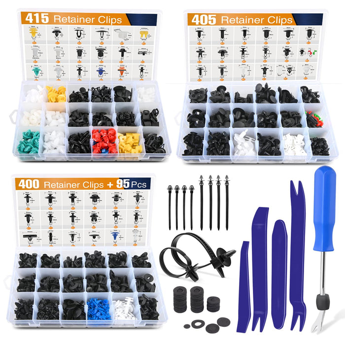 GOOACC 190 Pcs Car Retainer Clips & Fastener Remover - 18 Most Popular Sizes & Applications Auto Push Pin Rivets Set -Door Trim Panel Clips for Toyota, Honda, Nissan, Mazda - Bonus Fastener Remover