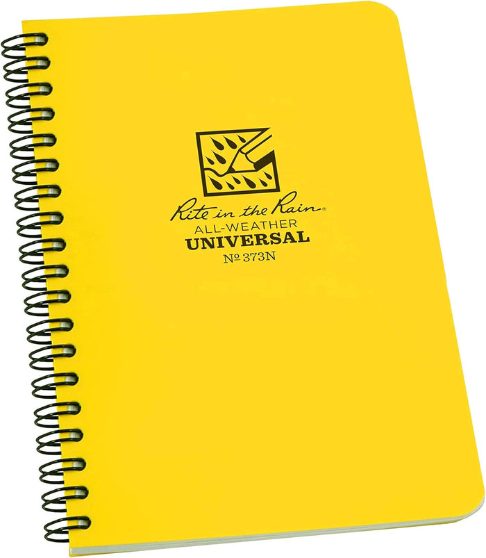 Rite in the Rain Weatherproof Side Spiral Notebook, 4.625" x 7", Tan Cover, Universal Pattern (No. 973T)