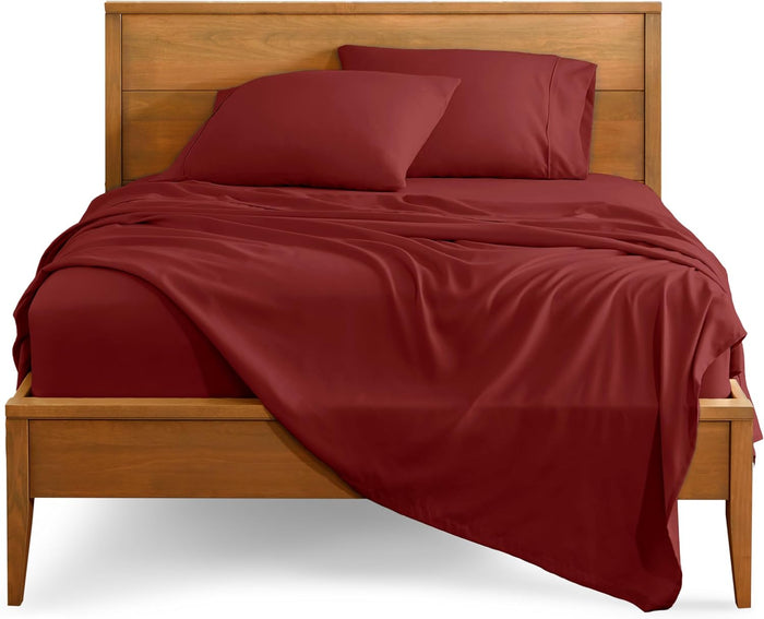 Bare Home Queen Sheet Set - Luxury 1800 Ultra-Soft Microfiber Bed Sheets - Double Brushed - Deep Pockets - Easy Fit - 4 Piece Set - Bedding Sheets & Pillowcases (Queen, Grey)