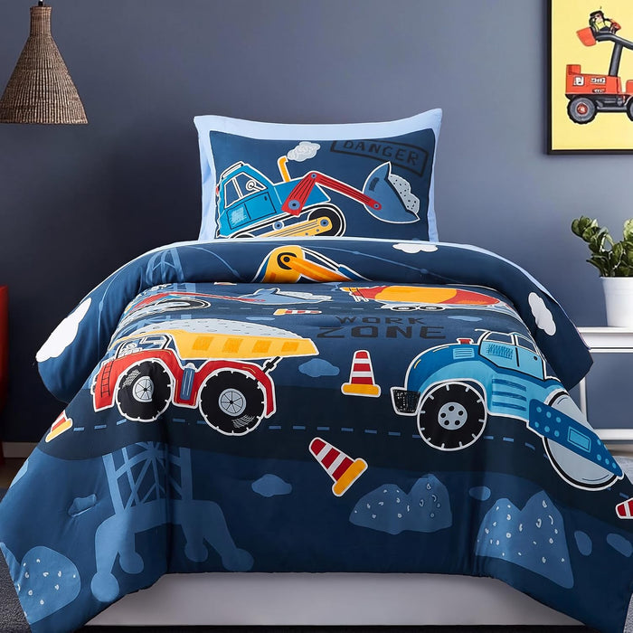 Twin Comforter Set for Boys-5 Pieces Sports Ball Games Glow in The Dark Twin Bedding Sets for Kids, Ultra Soft Bed in A Bag with Sheets