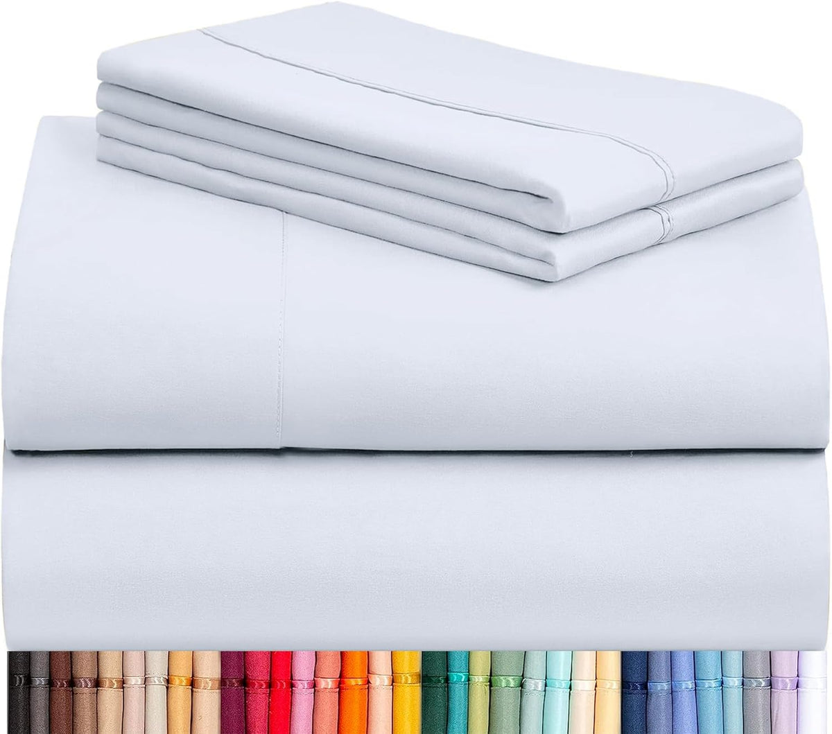 LuxClub 4 PC California King Sheet Set, Breathable Luxury Bed Sheets, Deep Pockets Wrinkle Free Cooling Sheets Machine Washable Hotel Bedding Silky Soft - Lavender Cal King