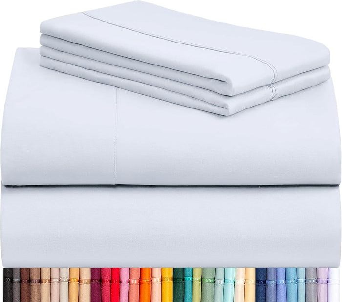 LuxClub 4 PC California King Sheet Set, Breathable Luxury Bed Sheets, Deep Pockets Wrinkle Free Cooling Sheets Machine Washable Hotel Bedding Silky Soft - Lavender Cal King