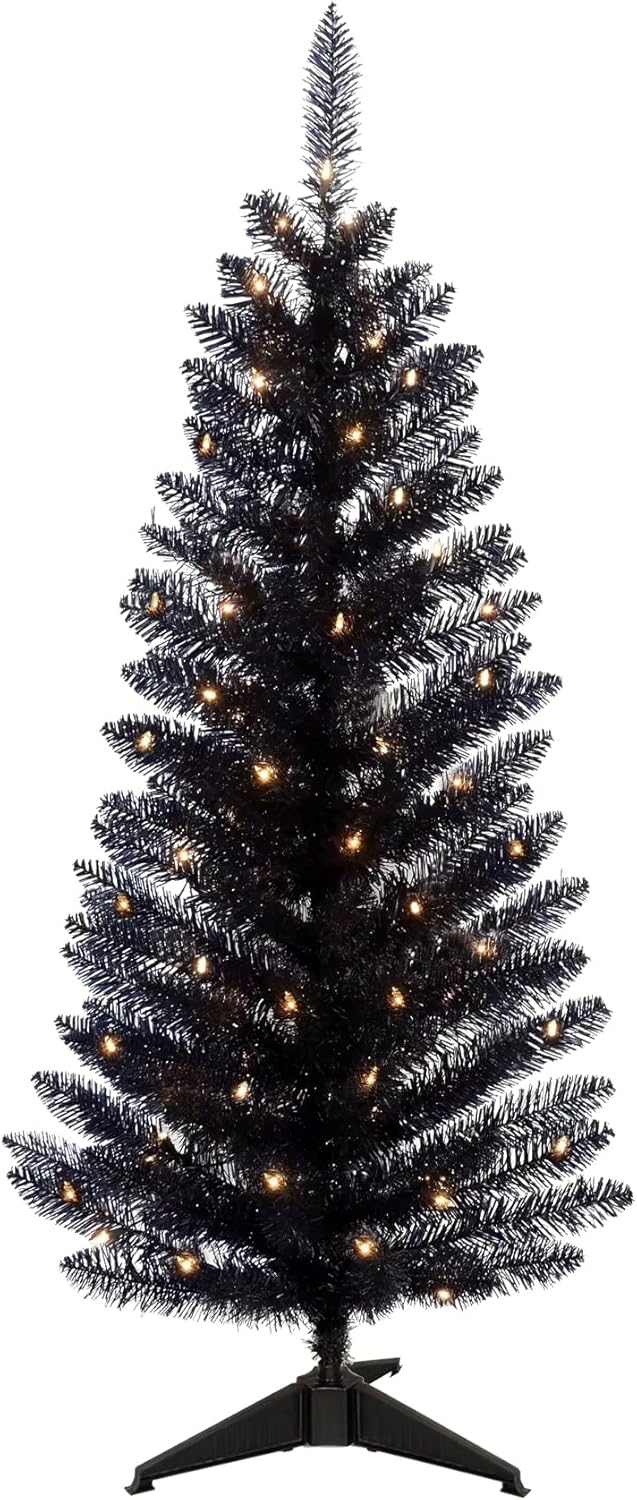 Kadunmina 4FT Artificial Christmas Tree with Stand Small White Lighted Xmas Tree 122 Branch Tips for Indoor