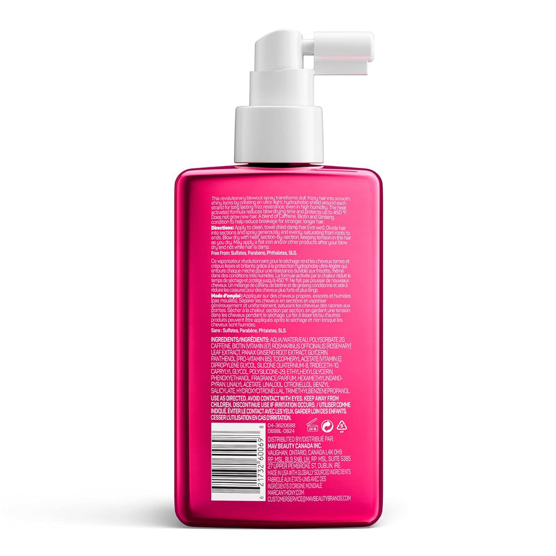 Marc Anthony Anti-Frizz Shield Ultimate Blowout Spray, Grow Long - Smooth, Shiny Hair in High Humidity - Heat Protectant - 6.7 oz