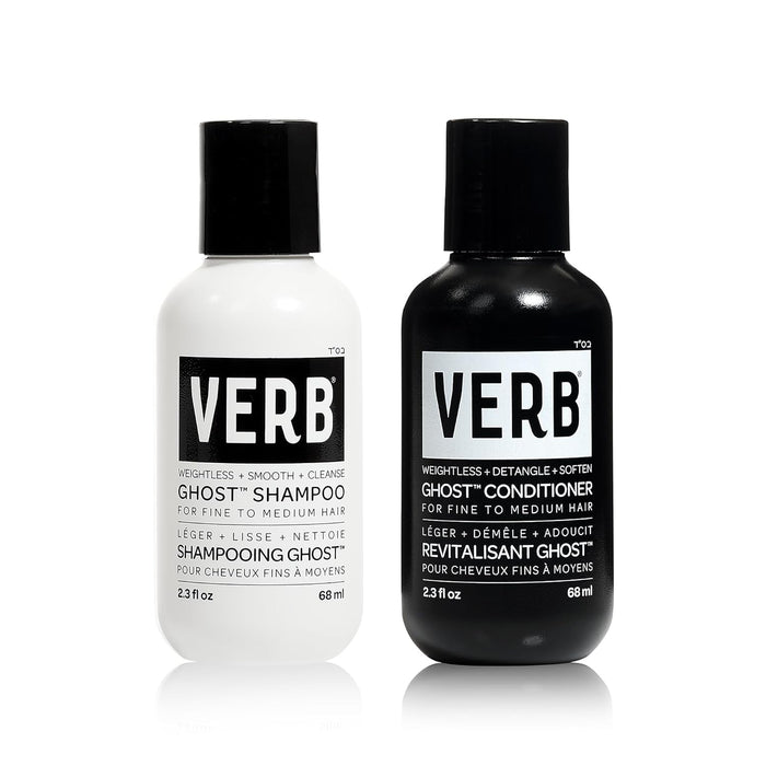 VERB Ghost Shampoo & Conditioner Duo Set - Infused with Moringa Oil -Cleanses + Moisturizes Fine and Weighed Down Hair - Vegan, No Parabens or Harmful Sulfates