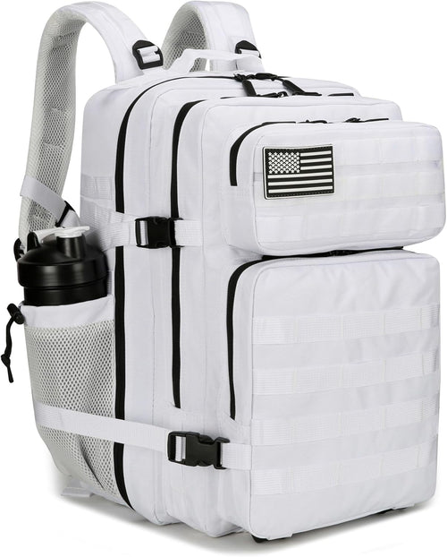 45L Tactical Assault Backpack 3 day assault pack with Molle Waterproof backpack Rucksack for Tactical Backpacks (White)