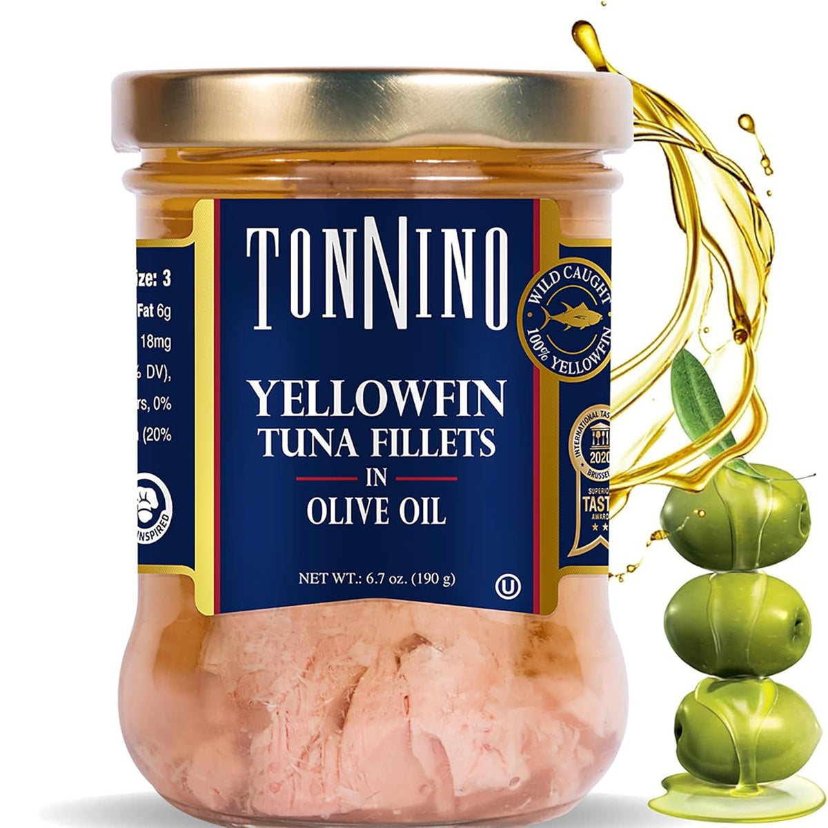 Tonnino Yellowfin Tuna Fish Premium – Spring Water – Pack of 6 – Alternative to Salmon – Protein Snacks – Ready to Eat Meals