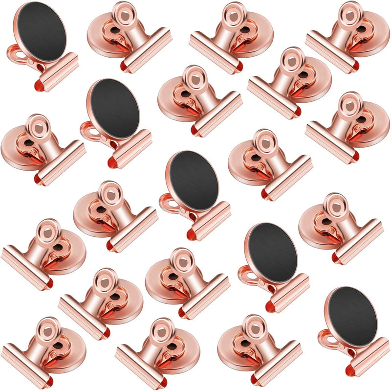 VNDUEEY 20 Pack Fridge Magnets Refrigerator Magnets Strong Magnetic Clips, Magnet Clips Heavy Duty, Whiteboard Magnet Magnetic Paper Clips for Home, School, Office, Teaching, Locker (Silver)