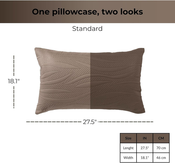 Vianney Queen Comforter Set – Novo Coffee Reversible Quilt 91x93 Inches with 2 Standard Pillow Shams, Soft Lightweight All-Season Bedding in Coffee