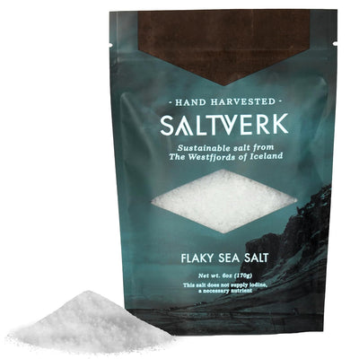 Saltverk Sea Salt - Gourmet, Icelandic, Hand Harvested and Sustainably Made - Flaky 6 Oz
