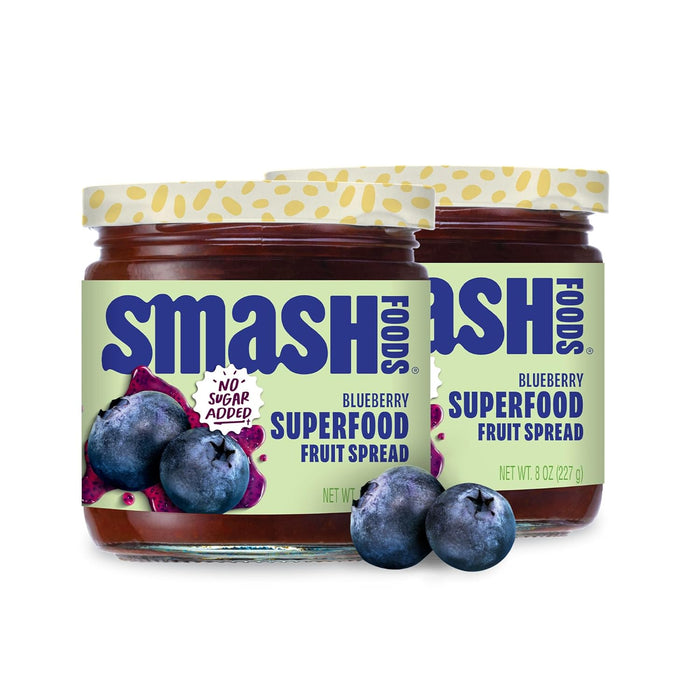 Smash Foods Raspberry Jam | Low-Calorie, No Sugar Added Keto Jam with Upcycled Fruit & Chia Seeds | Vegan, Paleo Superfood Fruit Spread (6 Jars)