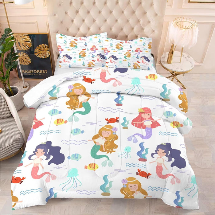 kxry Merry Christmas Comforter Set Santa Claus Deer Christmas Tree Galaxy Red Bedding Quilt King Size for Girls Boys Kids 1 Comforter + 2 Pillow Cases
