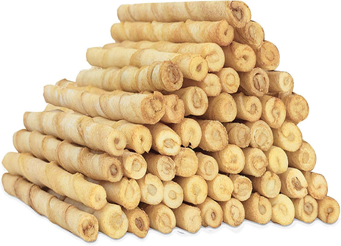 MON2SUN Dog Rawhide Twist Sticks Natural 5 Inch Thin Sticks Rawhide Chews Treats for Puppy and Small Dogs 120 Count