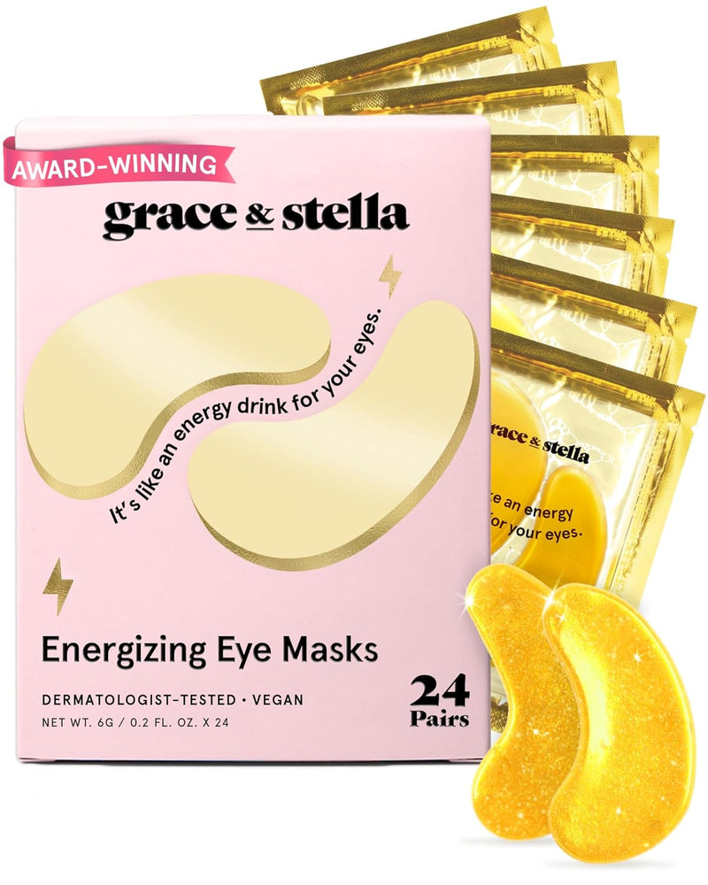 grace & stella Under Eye Patches (12 pairs) Eye Masks for Puffy Eyes and Dark Circles - Stocking Stuffers, Christmas Gifts for Women - Gifts for Birthdays, Bachelorette Party, Bridesmaids, Self Care