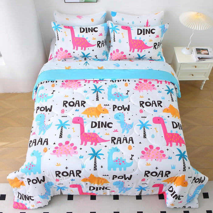 Wajade 7 Piece Pink Bow Bedding Set for Girls Kids Full Size Comforter Set with Sheet and 2 Pillowcases 2 Pillow Shams Cute Girls Bed in a Bag as Birthday Choice