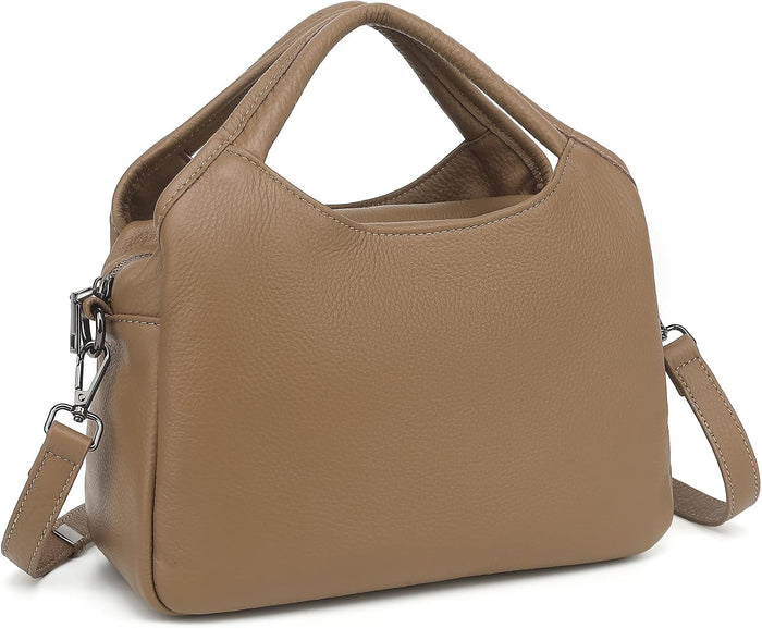 KOGTLA Genuine Leather Purses for Women with Detachable Satchel Strap, Ladies Handbags, Tote Hobo Bags