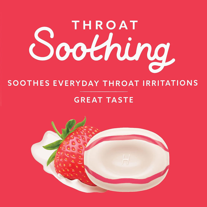 HALLS Throat Soothing (Previously HALLS Breezers) Creamy Strawberry Throat Drops, Economy Pack, 70 Drops