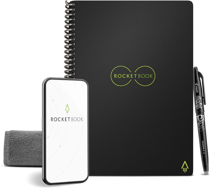 Rocketbook Core Reusable Smart Notebook, Lined Pages For School, Work and Creative Projects, Letter Size 8.5x11, Blue - Premium