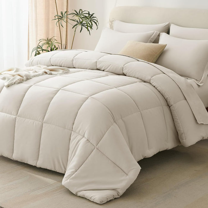 CozyLux King Size Comforter Set Sage Green - 7 Pieces Bed in a Bag King, Okeo-Tex Certifited Bedding Set, All Season Soft Bed Set with Down Alternative Comforter, Sheets, Pillowcases & Pillow Shams