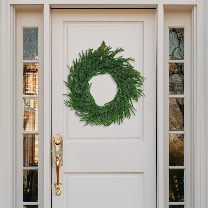 4 Pcs 6 Ft Artificial Norfolk Pine Garland, Real Touch Dense Faux Greenery Garland for Mantle, Table, Wall, Indoor & Outdoor Christmas Decorations