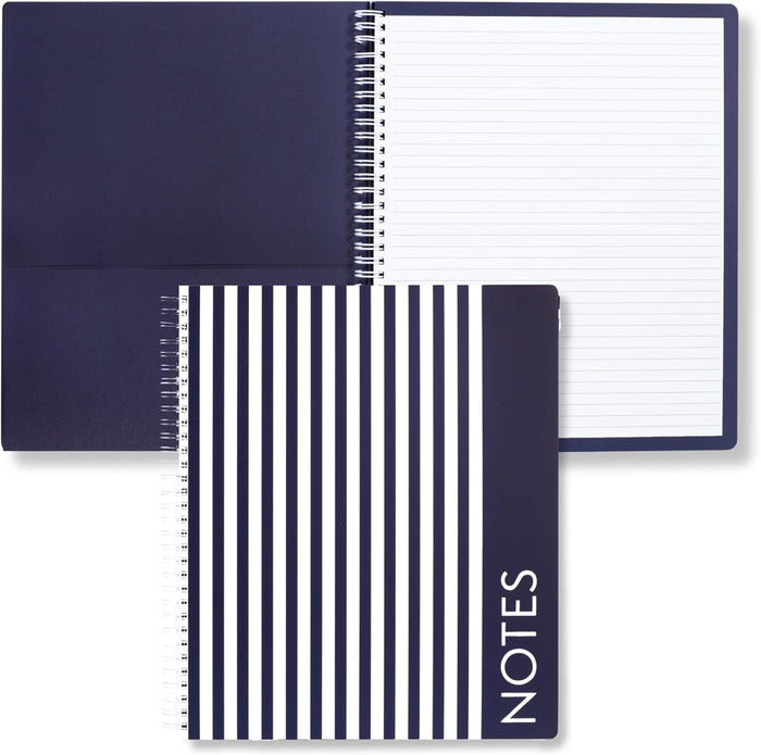 Steel Mill & Co Cute Large Spiral Notebook College Ruled, 11" x 9.5" with Durable Hardcover and 160 Lined Pages, Floral Vines