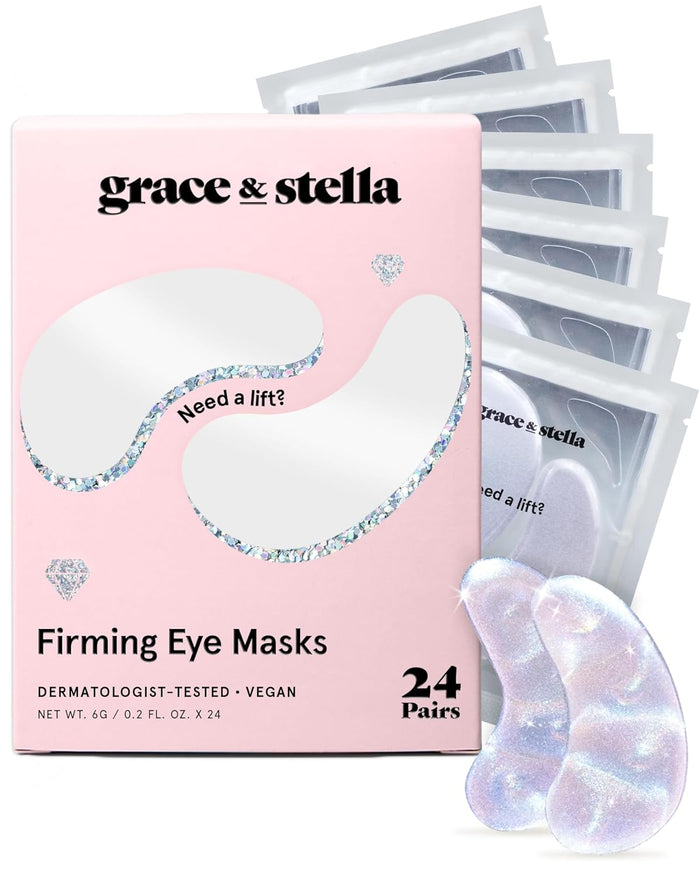 grace & stella Retinol Under Eye Patches for Puffy Eyes and Dark Circles - Restoring Gel Under Eye Masks with Hyaluronic Acid - Vegan Cruelty-Free Skincare, Birthday Gifts for Women (Purple, 24 Pairs)
