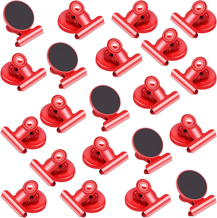 VNDUEEY 20 Pack Fridge Magnets Refrigerator Magnets Strong Magnetic Clips, Magnet Clips Heavy Duty, Whiteboard Magnet Magnetic Paper Clips for Home, School, Office, Teaching, Locker (Silver)