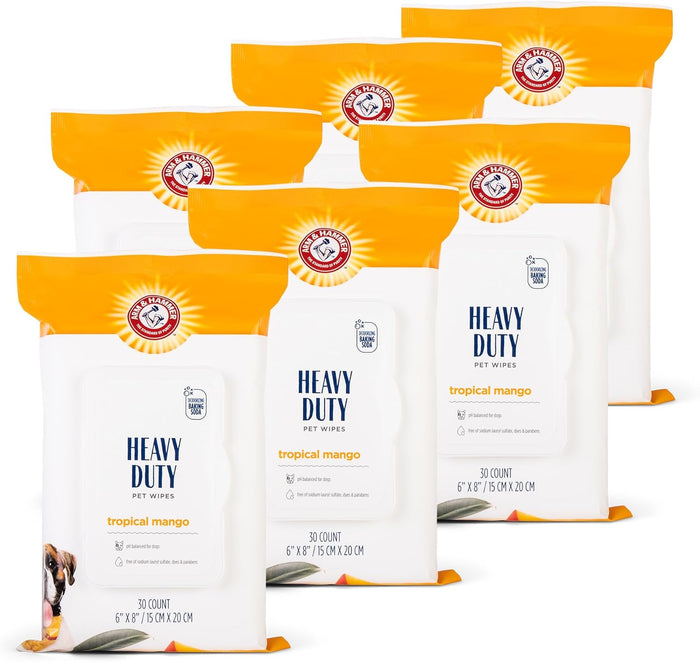 Arm & Hammer Dog Grooming Wipes - Natural Deodorizing Pet Wipe with Coconut - Travel Essential & Supplies for Dogs - Dog Whole Body & Face Cleaning - Odor Eliminator with Baking Soda Power - 100 Count
