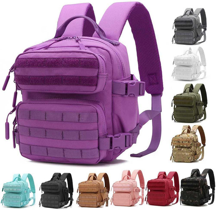 Mini Tactical Backpack for Men and Women, 9L Small Molle Backpack for Woman Military Backpacks for Gym, Hiking, Daily, Travel, Camping (Black)