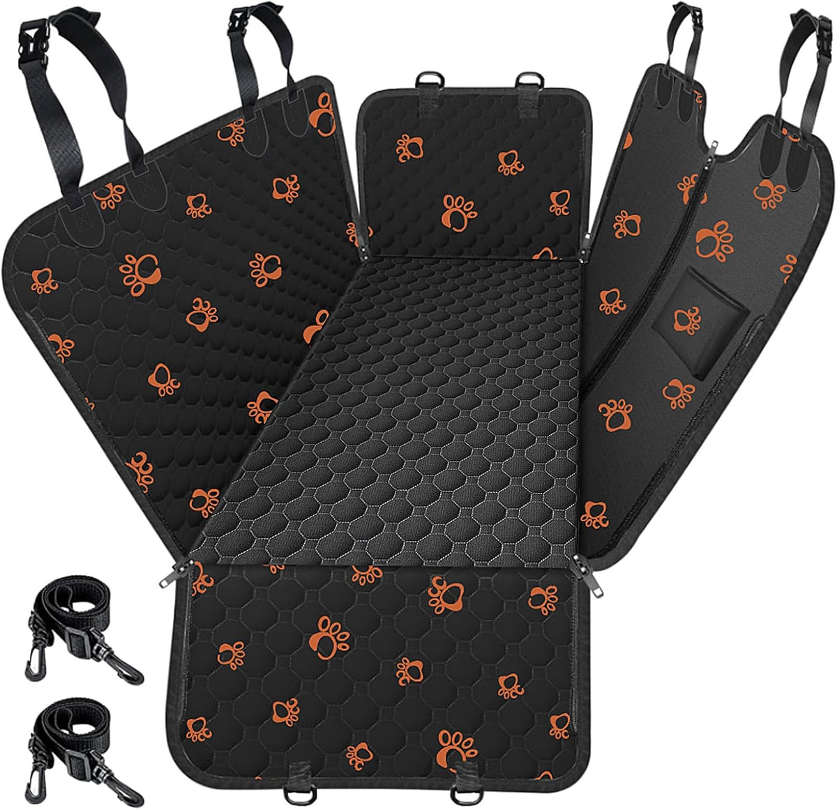 Mancro Dog Car Seat Cover for Back Seat, 2025 Upgraded 600D Heavy Duty Waterproof & Scratch-Resistant Dog Hammock for Car, Back Seat Pet Cover for Dogs with Sedan, Trucks and SUVs, Standard, Black
