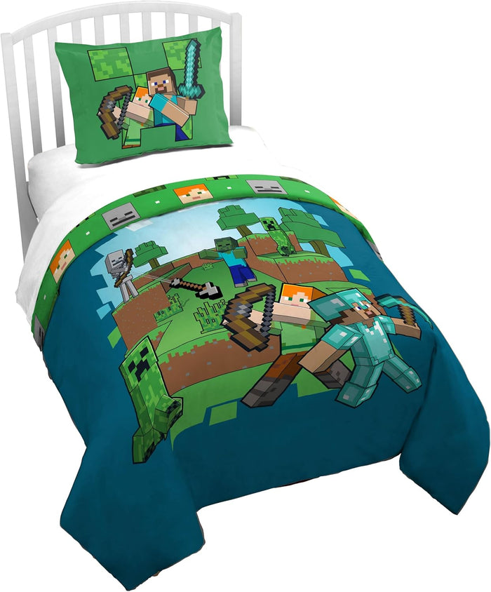Jay Franco Duvet Cover Set – 2 Piece Comforter Cover and Sham Set, Super Soft Cozy Kids Bedding (Insert Not Included) Grey - Monster Jam, Twin