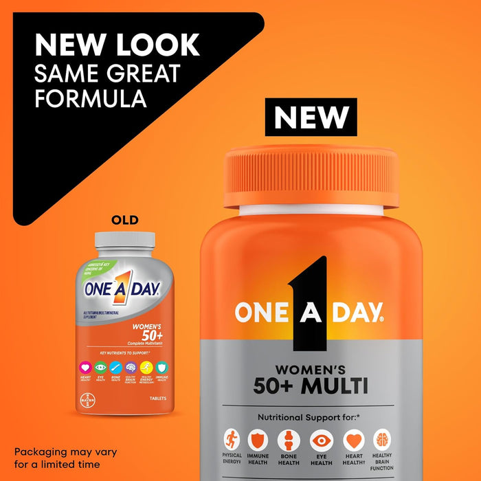 One A Day Multivitamin for Women 50 and Over Tablets, Womens Multivitamin 50 plus with Vitamins D, C, E, Zinc & Biotin, Daily Vitamins for Woman 50+, 200 Ct