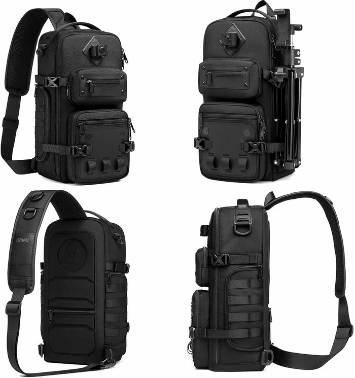 Sling Bag Tactical Sling Backpack Anti Theft Shoulder Crossbody Bag Water Resistant Travel Bag for 12.9 Inch Ipad