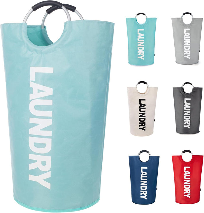 Twira 90L Large Laundry Basket, Laundry Hamper Stands Up Well, Laundry Bag with Padded Handles, Waterproof Clothes Bin Collapsible, Clothes Hamper for Bathroom, Laundry, College (Black)