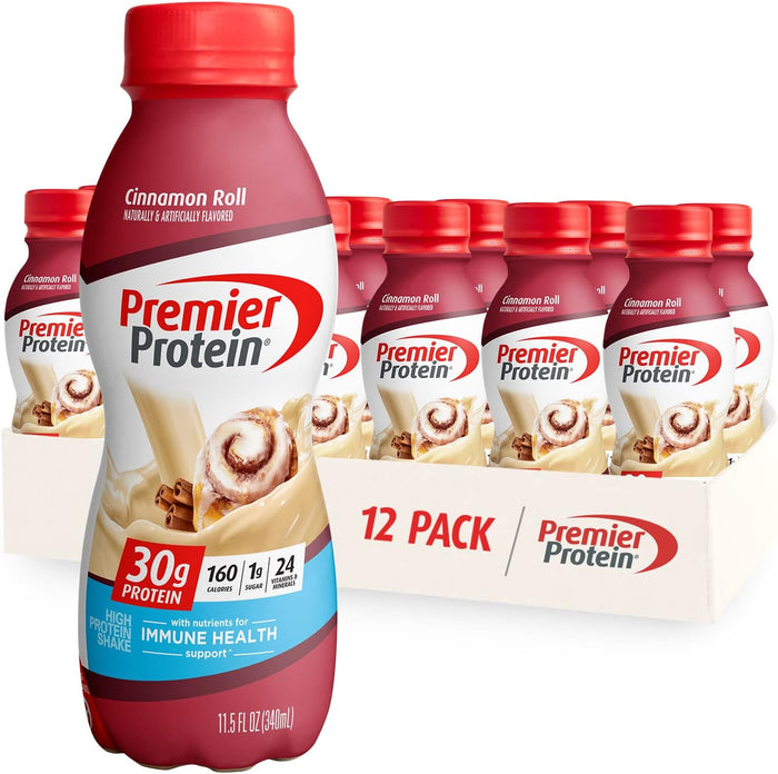 Premier Protein Shake, Café Latte, 30g Protein, 1g Sugar, 24 Vitamins & Minerals, Nutrients to Support Immune Health 11.5 fl oz, 12 Pack