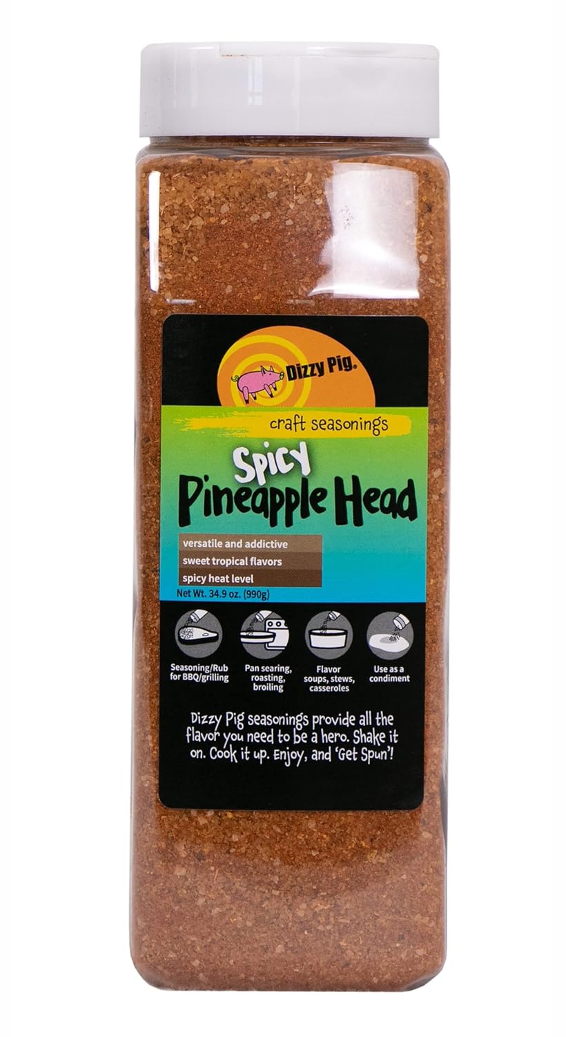 Dizzy Pig Pineapple Head Savory Sweet Tropical Seasoning Rub (Sample) - Hand Made in the USA - Seasons 2-4 lbs of Food - MSG Free, Gluten Free