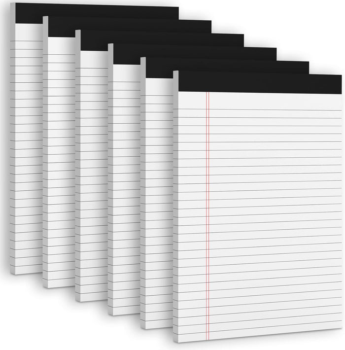 3 Pack White Legal Pads 8.5 x 11 Note Pads, Wide Ruled Notepads, Micro Perforated Lined Note Writing Pads 30 Sheets per Notepad Double-Side Printed Legal Note Pad 8.5x11'' for Home, Office, School
