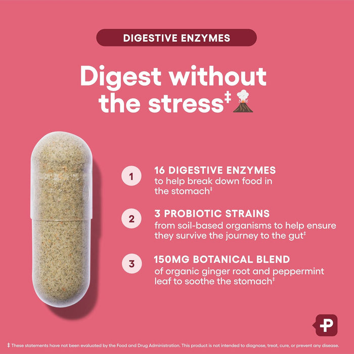 Physician's CHOICE Digestive Enzymes - Multi Enzymes, Organic Prebiotics & Probiotics for Digestive Health & Gut Health - Meal Time Discomfort Relief & Bloating - Dual Action Approach - 60 CT