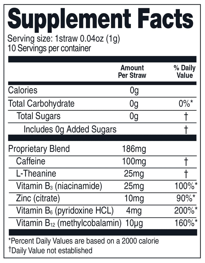 Smooth and Gentle Caffeine Energy. No Sugar. No Calories. Healthy and All Natural Electric Energy Straws – Natural Strawberry Solace – 10 straw pack