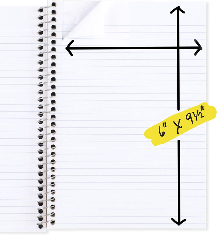 Five Star Spiral Notebook, 2 Subject, College Ruled Paper, 6" x 9-1/2", 80 Sheets, Fights Ink Bleed, Water Resistant Cover, Tidewater Blue (840029CG1-ECM)