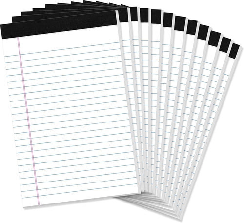 12 Packs Legal Pads 5x8, Totally 360 Sheets Colored Legal Pads 5x8 College Ruled Writing Pads Small Note Pads 30 Sheets/Pad Tablets Lined Notepad for School, Office, To-Do Lists